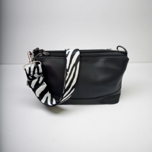 Cross body bag Black with zebra