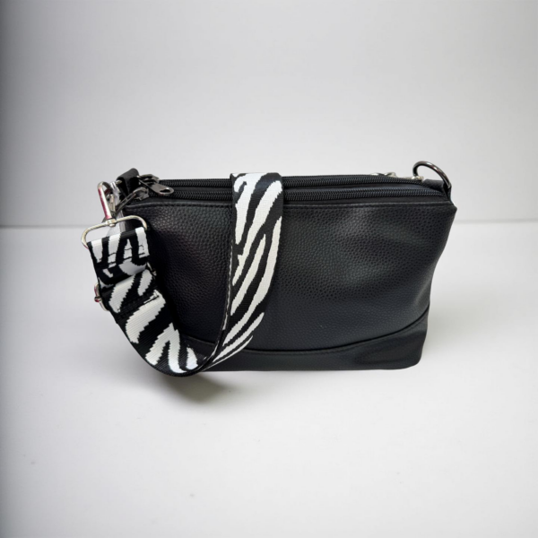 Cross body bag Black with zebra