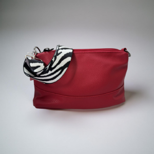 Cross body bag Red with zebra