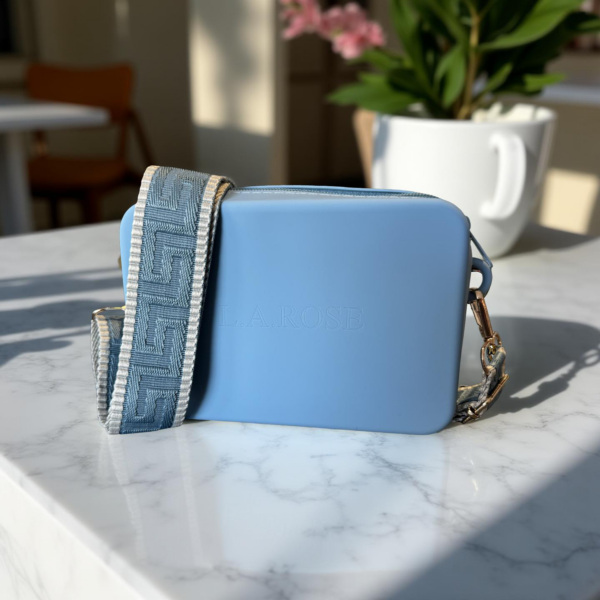 Silicone Mini Denim blue with blue and beige 2