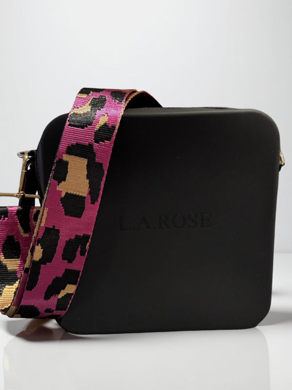 Silicone square  Black with hot pink animal print - Image 2