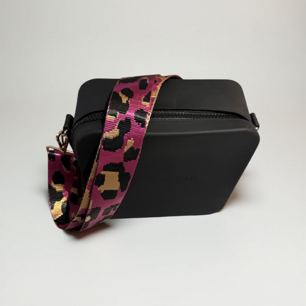 Silicone square  Black with hot pink animal print - Image 3