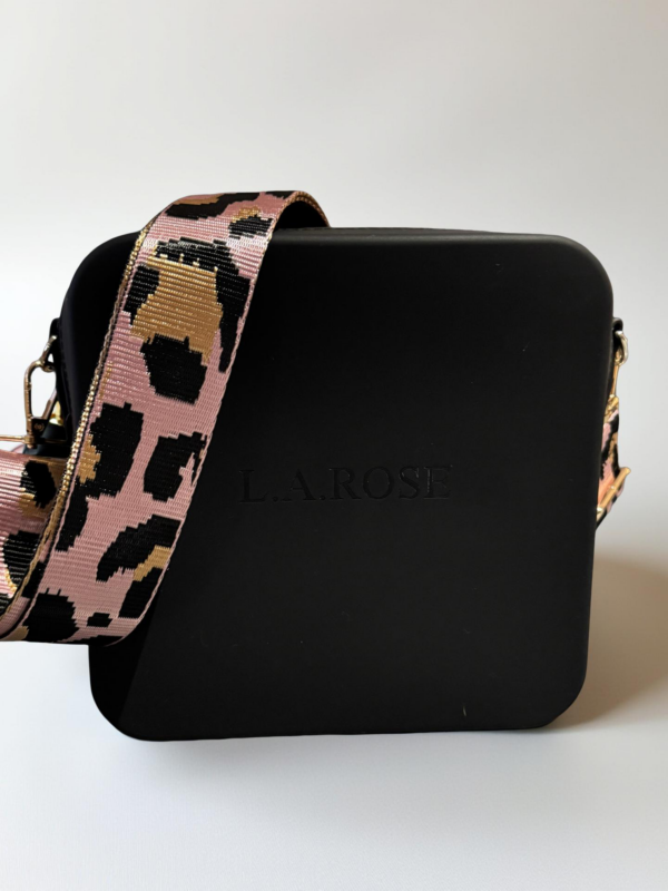 Silicone square Black with pink animal print - Image 2
