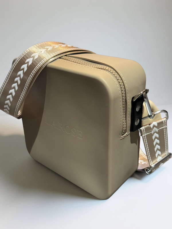 Silicone square Khaki with beige and white - Image 3
