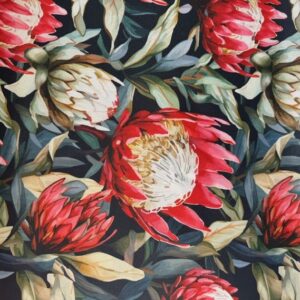 Black vintage protea Table Cloth