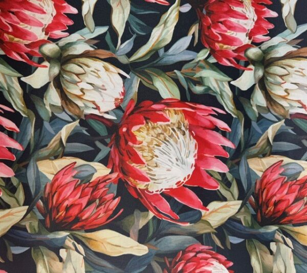 Black vintage protea Table Cloth