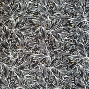 Black white leaves Table Cloth #1