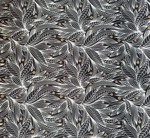 Black white leaves Table Cloth #1