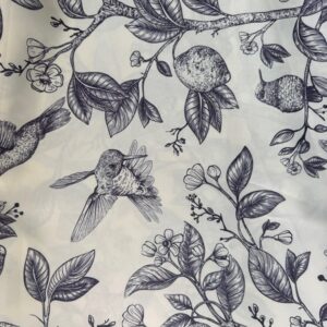 Off white Navy humming bird Table Cloth