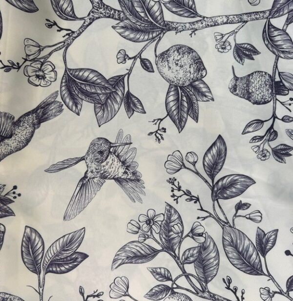 Off white Navy humming bird Table Cloth