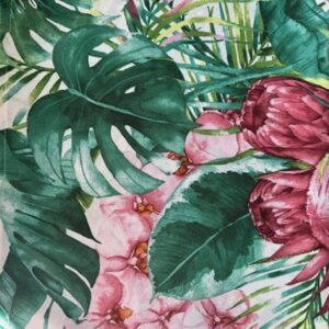 White Pink Proteas Table Cloth